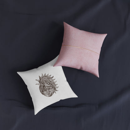 Square Pillow - Pink Back "BAHAREH"