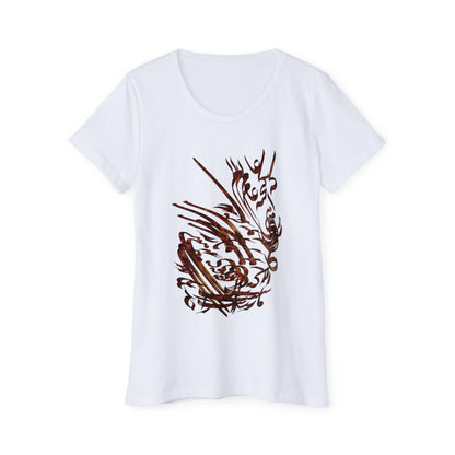 Organic Women's T-Shirt with Calligraphy Painting MODEL S-T-2