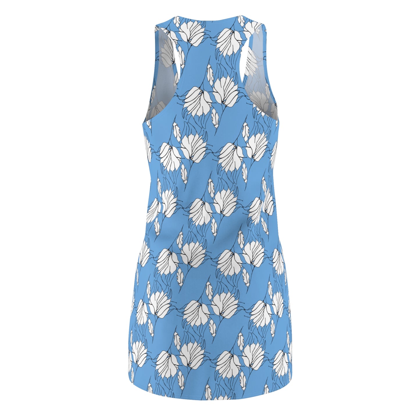 Women's Cut & Sew Racerback Dress (AOP), Model B-P-34 blue