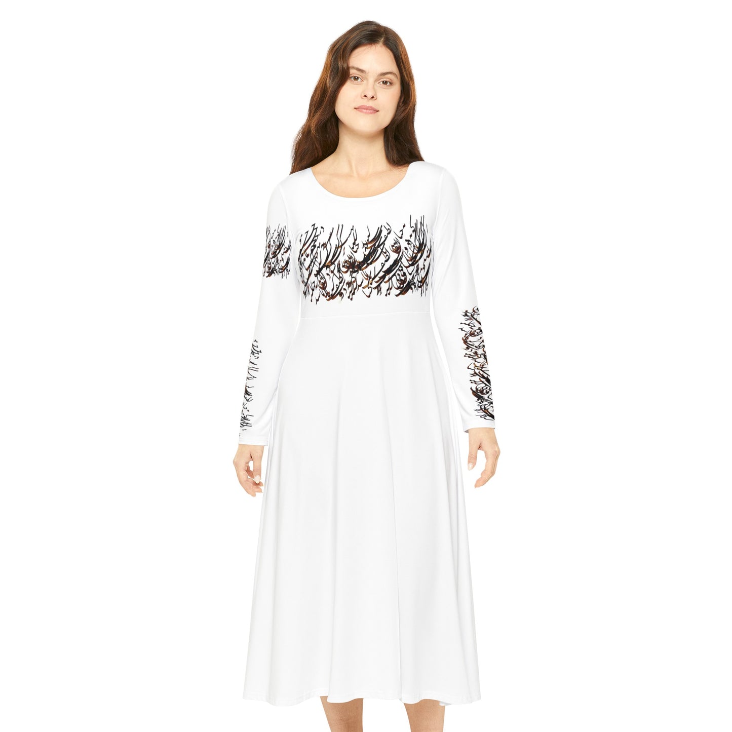 Women's Long Sleeve Dance Dress (AOP), model B-P-14