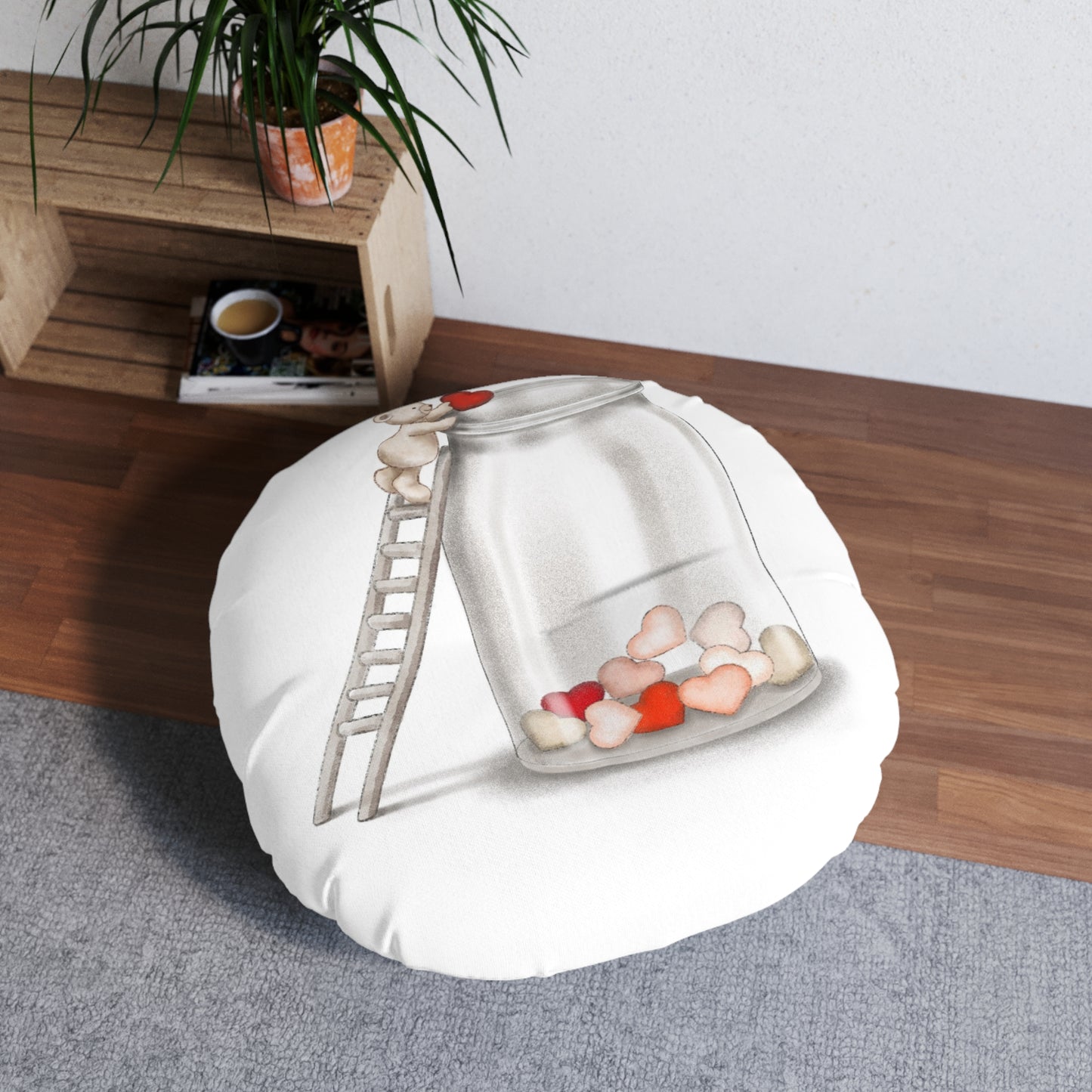 Tufted Floor Pillow, Round, MODEL B-V-11