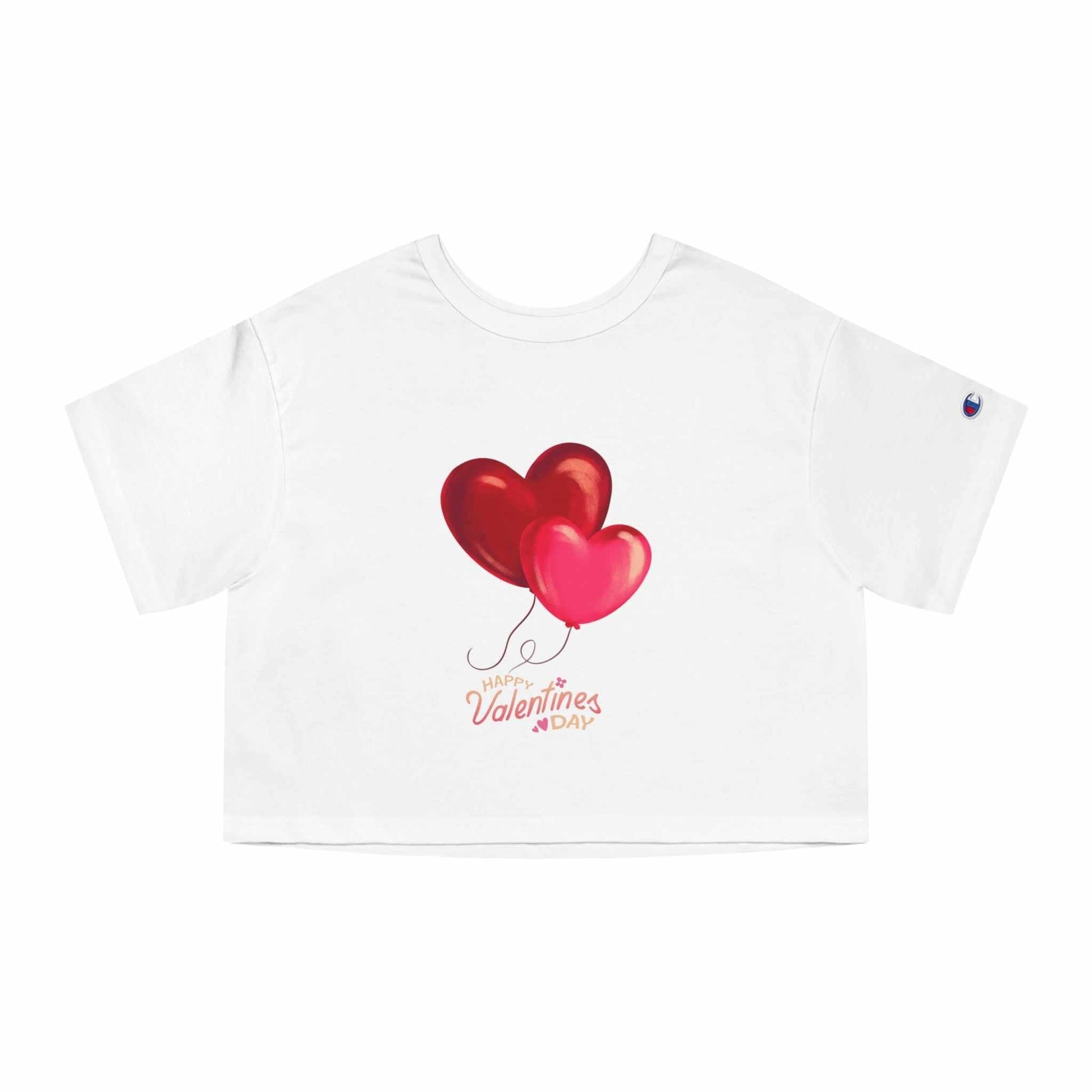 Valentine crop top with heart design, perfect gift for girlfriends, 100% cotton.