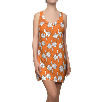 Women's Cut & Sew Racerback Dress (AOP), Model B-P-33 Orange