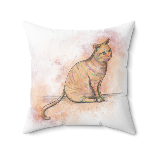 Spun Polyester Square Pillow, Model "Pishi"