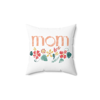 Spun Polyester Square Pillow, Model "Mom3"