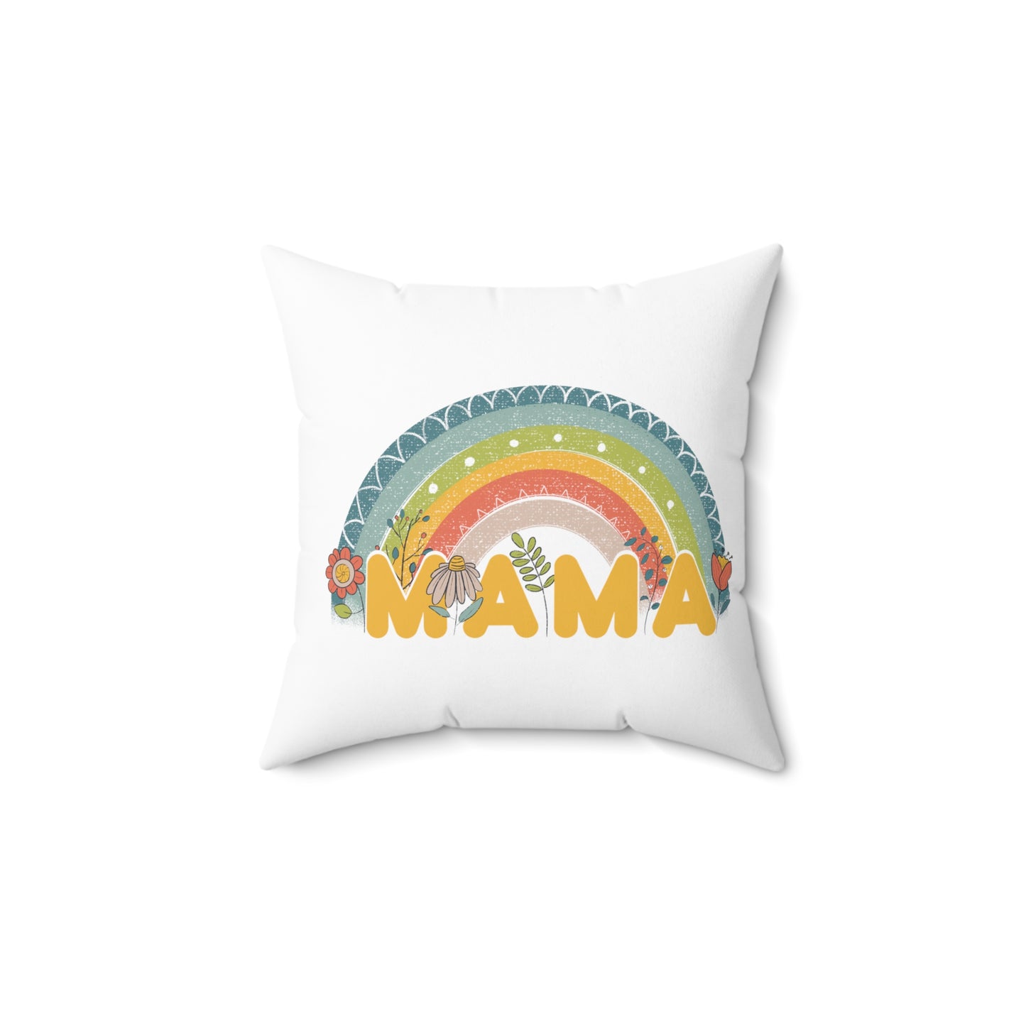 Spun Polyester Square Pillow, Model "Mom7"