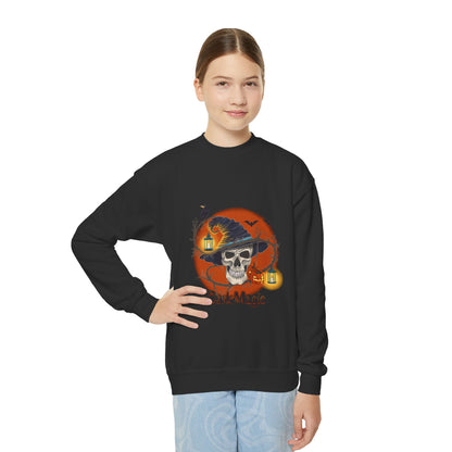 Youth Crewneck Sweatshirt - Black Magic Halloween Day