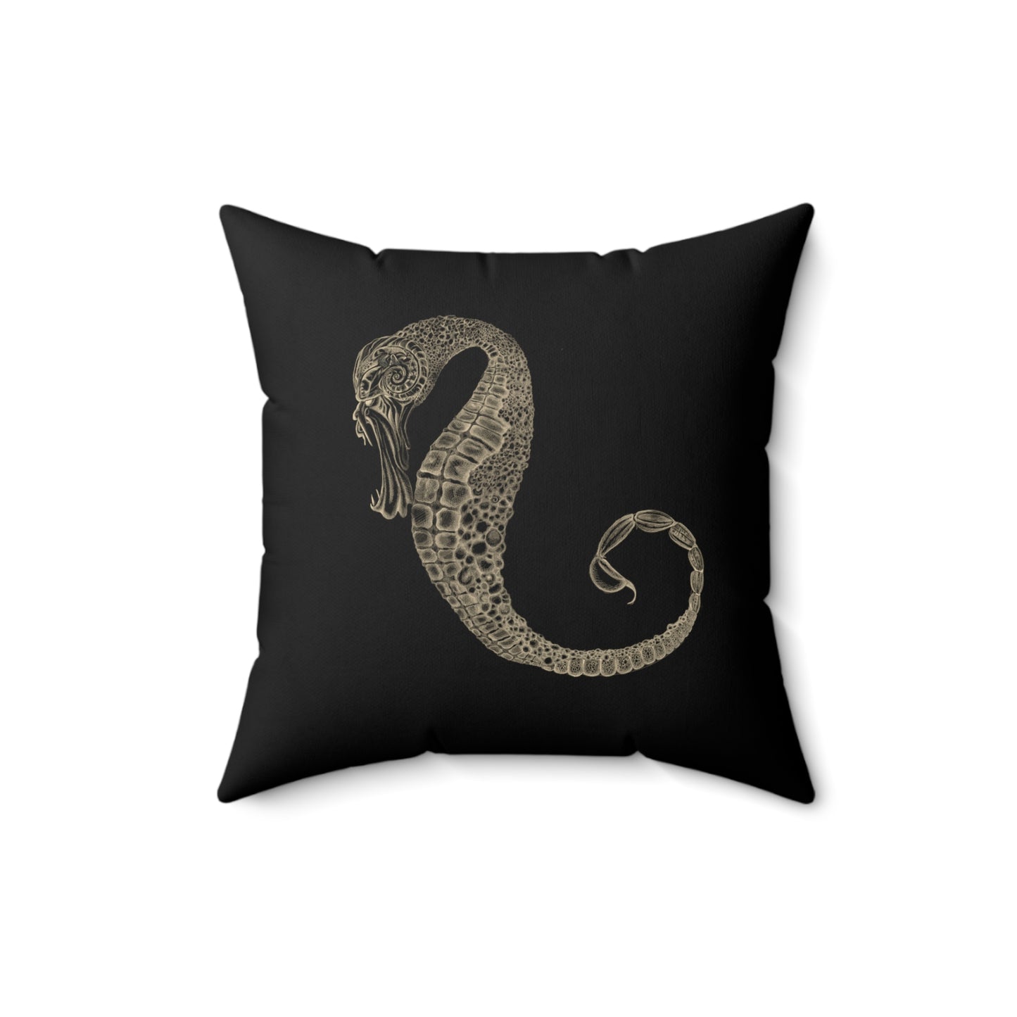 Spun Polyester Square Pillow, Model "The darkness"