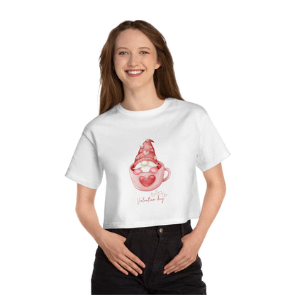 Valentine Crop Top Perfect Gift For Wife, Lovely Gift For Valentine Day, Valentine Gifted For Girlfriends, Gnomes Valentines Day Gift