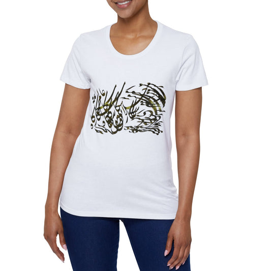 Organic Women's T-Shirt with Calligraphy Painting MODEL S-T-3