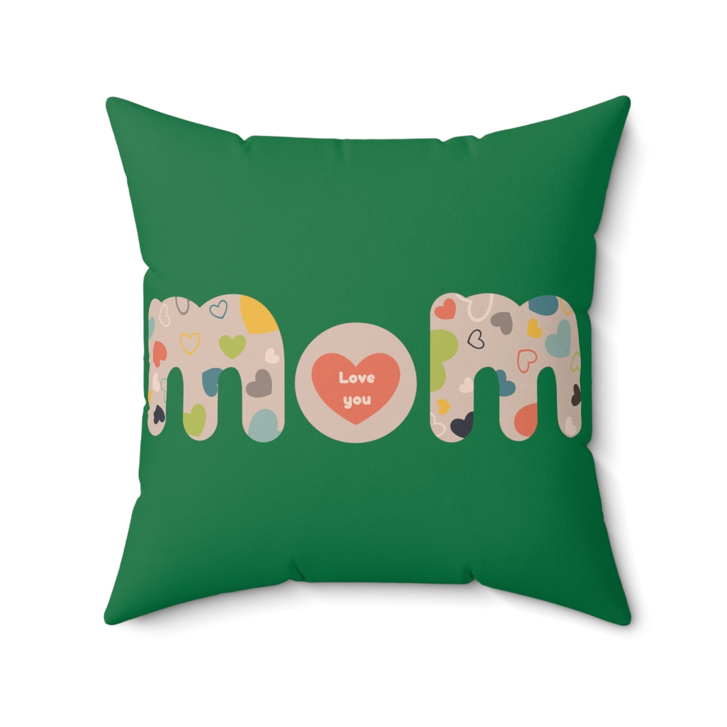 Spun Polyester Square Pillow, Model "Mom6"