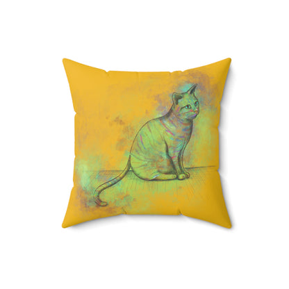 Spun Polyester Square Pillow, Model "Pishi"