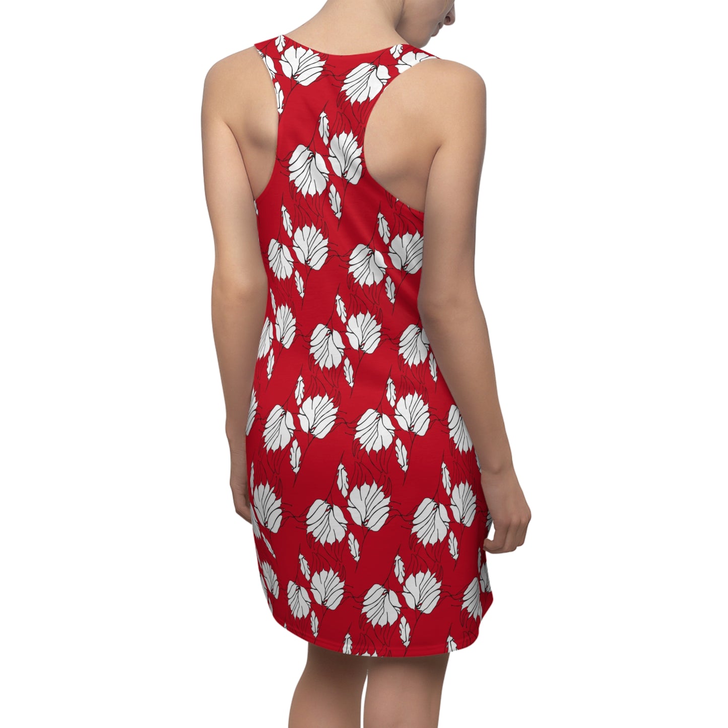 Women's Cut & Sew Racerback Dress (AOP), Model B-P-33 Red