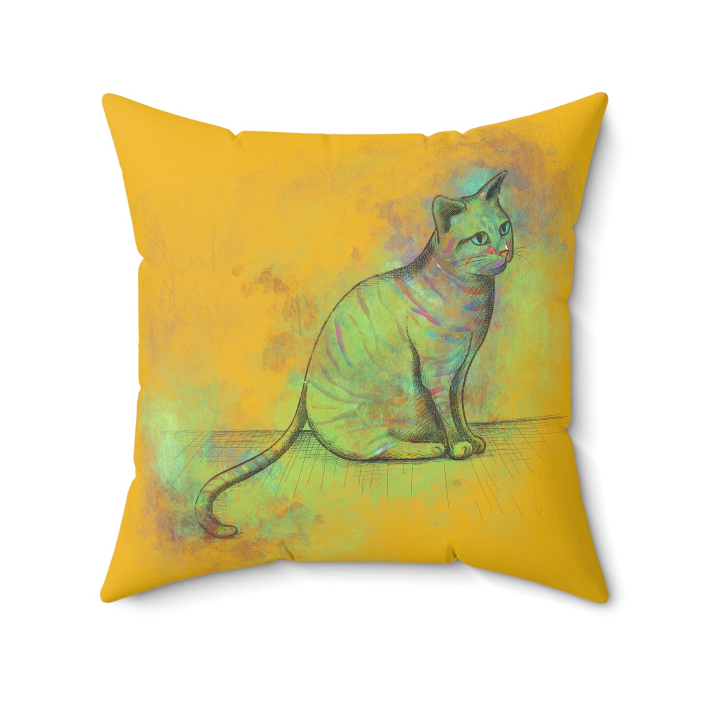 Spun Polyester Square Pillow, Model "Pishi"