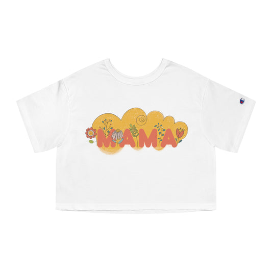 Champion Women's Heritage Cropped T-Shirt. Model "Mom8"