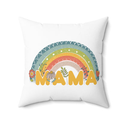 Spun Polyester Square Pillow, Model "Mom7"