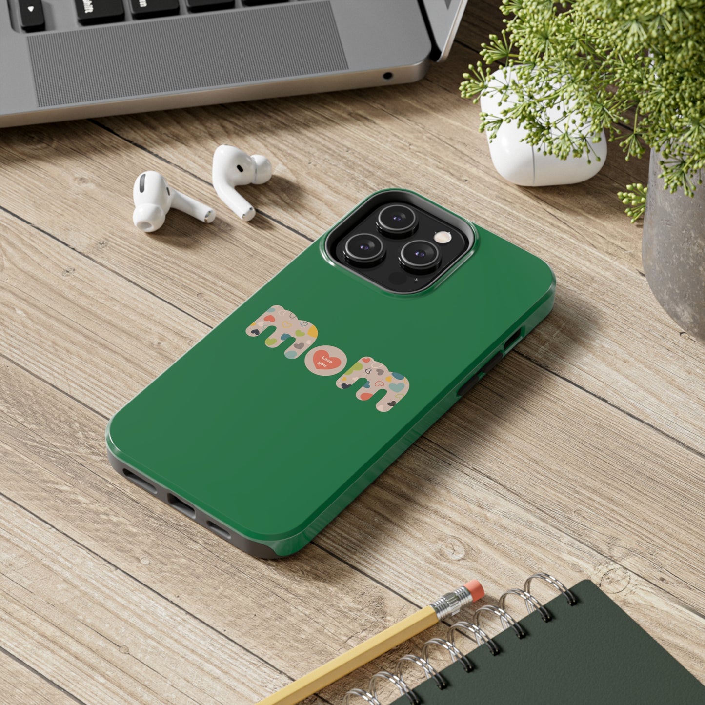 Tough Phone Cases, "Mom6" Green