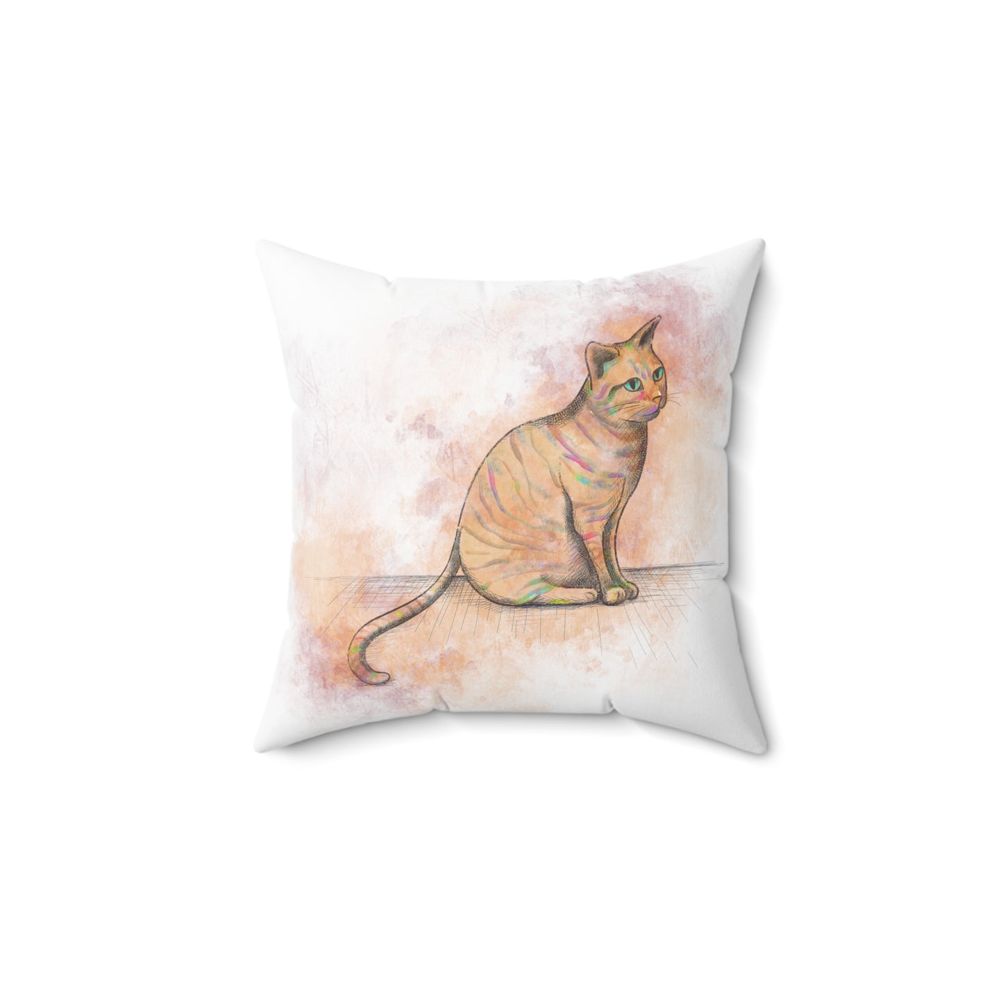 Spun Polyester Square Pillow, Model "Pishi"