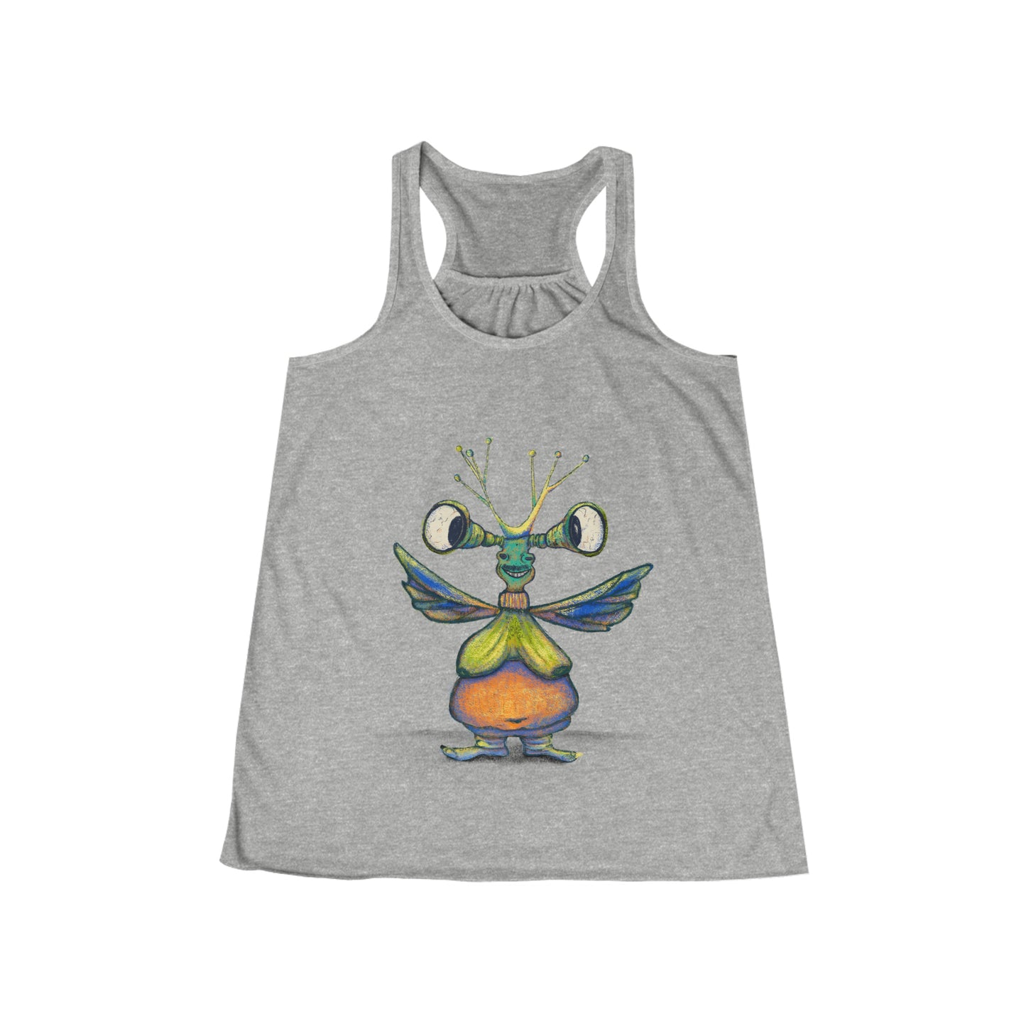 Women's Flowy Racerback Tank, Model "Kharmagas"