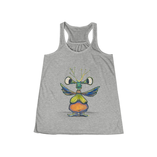 Women's Flowy Racerback Tank, Model "Kharmagas"