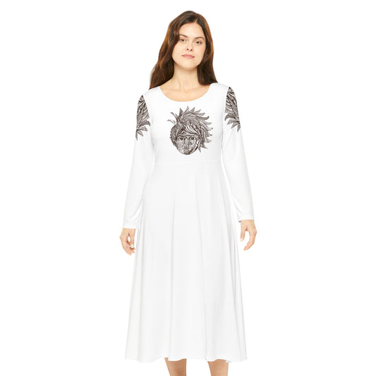 Women's Long Sleeve Dance Dress (AOP), "BAHAREH"