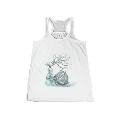 Women's Flowy Racerback Tank, Model "Zemeston"