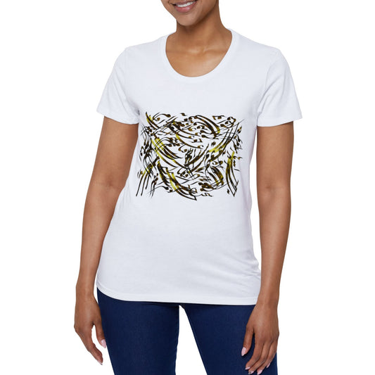 Organic Women's T-Shirt with Calligraphy Painting MODEL S-T-17