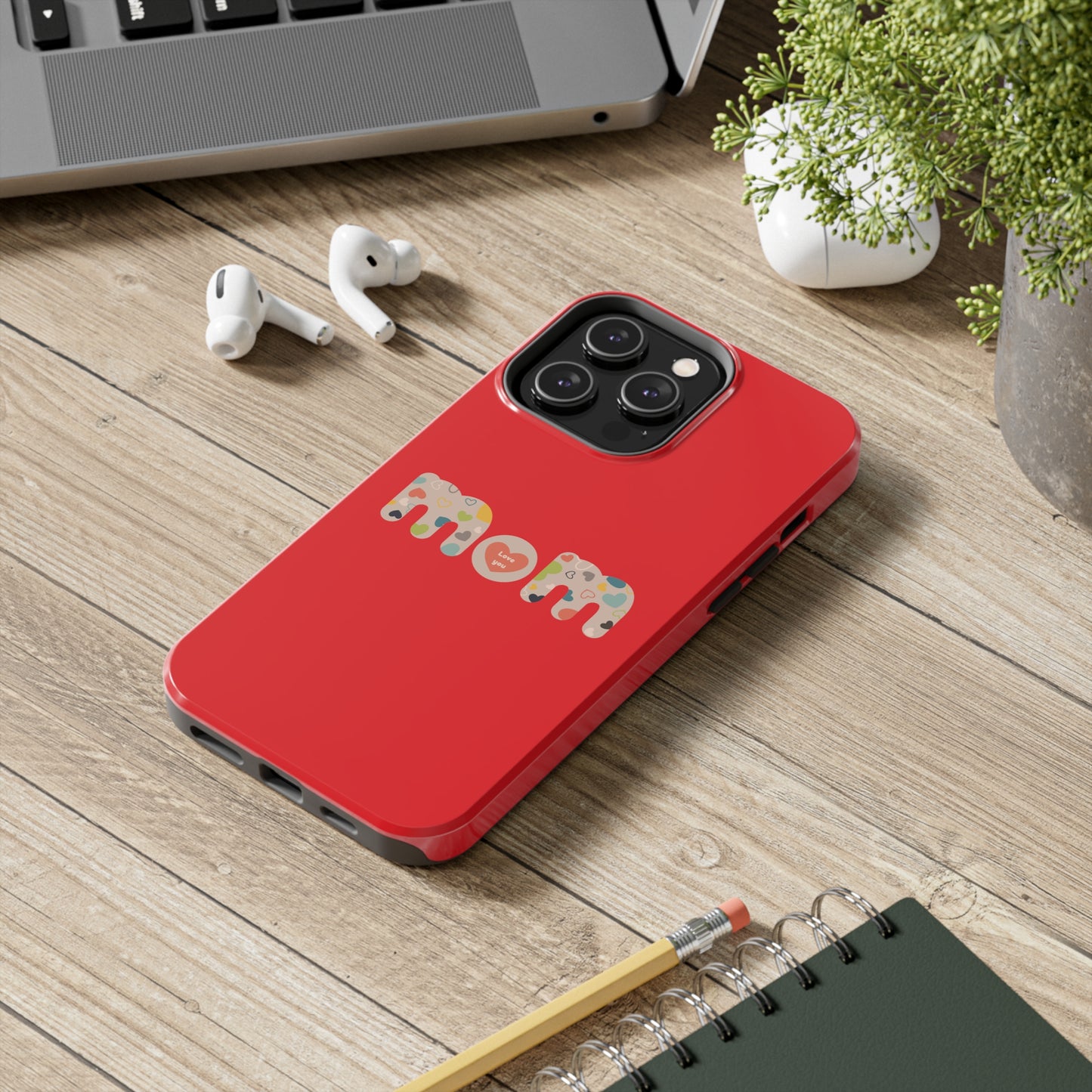 Tough Phone Cases, "Mom6" Red