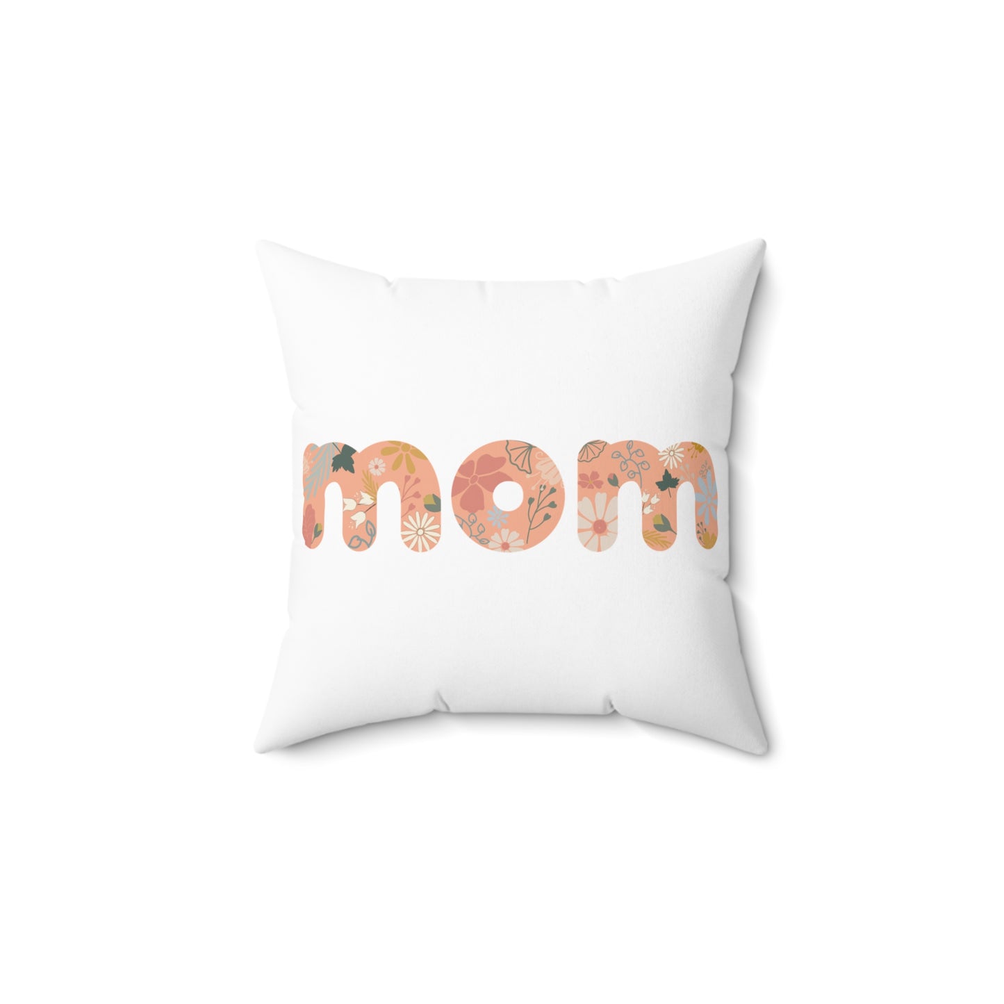 Spun Polyester Square Pillow, Model "Mom5"