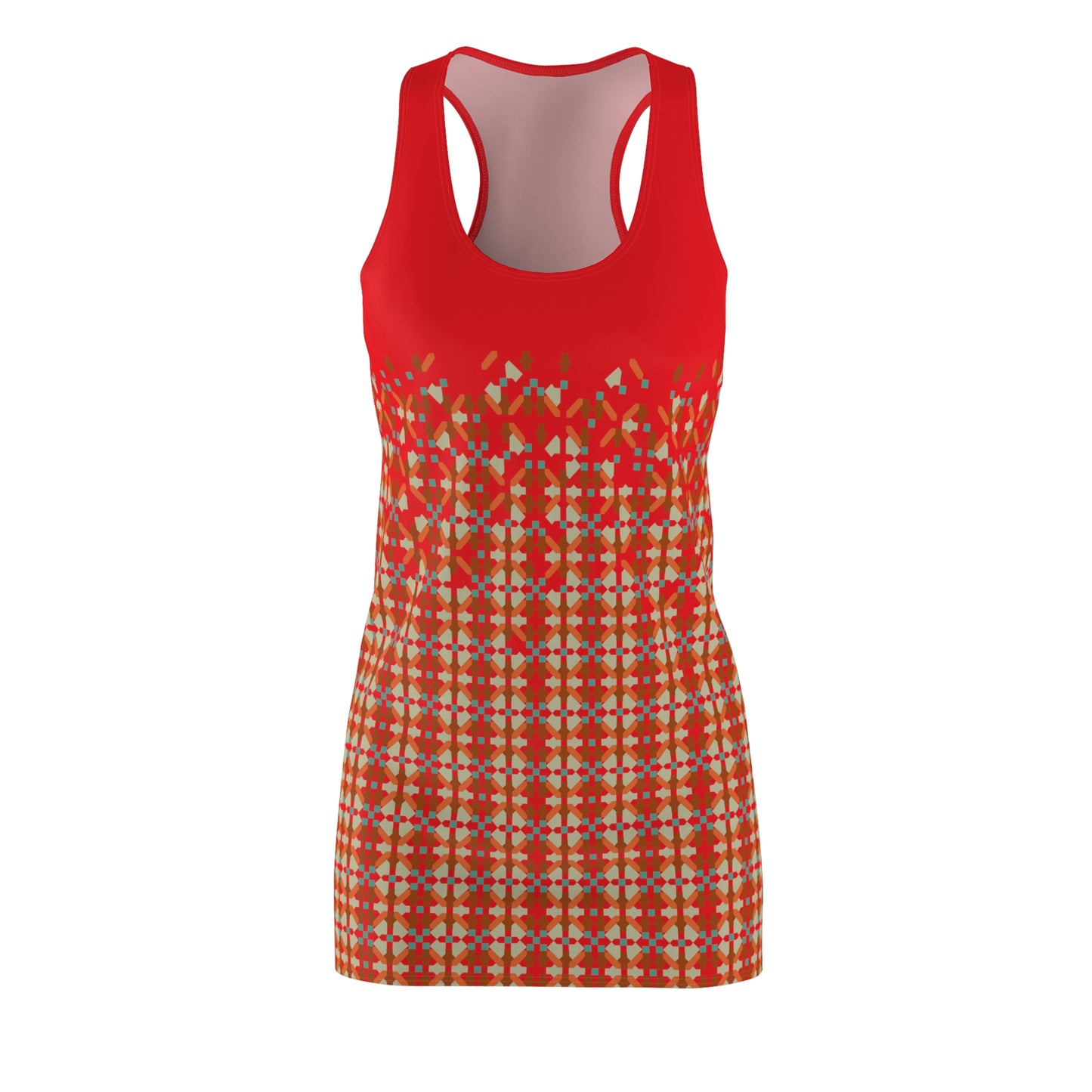 Women's Cut & Sew Racerback Dress (AOP), Model B-P-26 Red