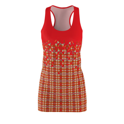 Women's Cut & Sew Racerback Dress (AOP), Model B-P-26 Red