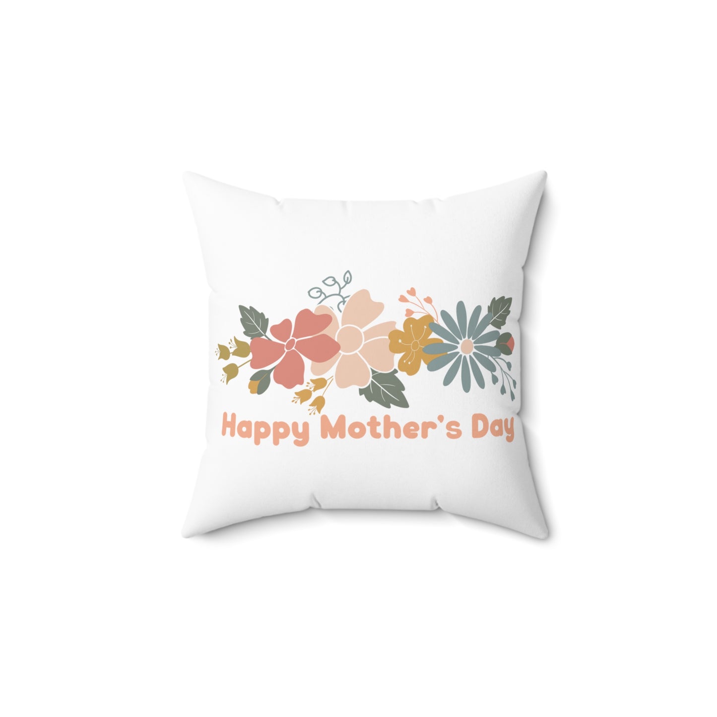 Spun Polyester Square Pillow, Model "Mom5"