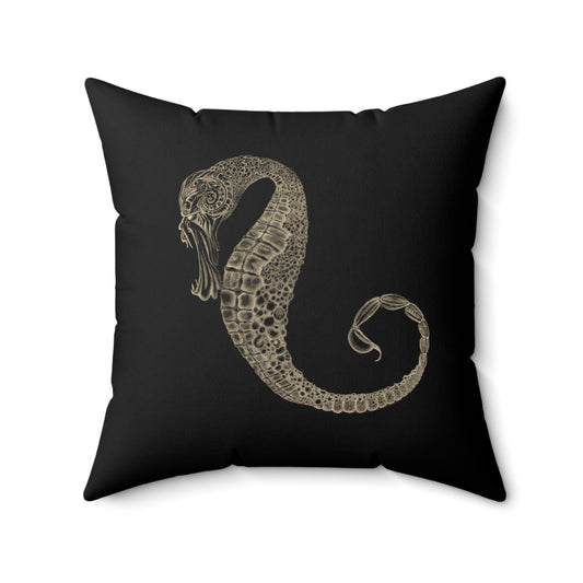 Spun Polyester Square Pillow, Model "The darkness"