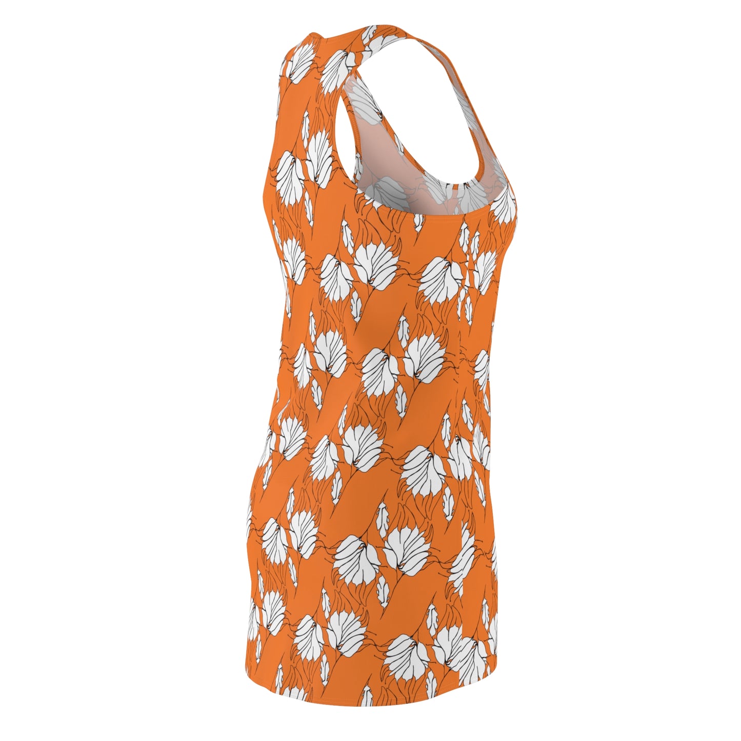 Women's Cut & Sew Racerback Dress (AOP), Model B-P-33 Orange