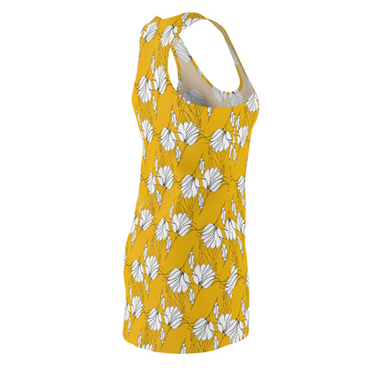 Women's Cut & Sew Racerback Dress (AOP), Model B-P-34 yellow