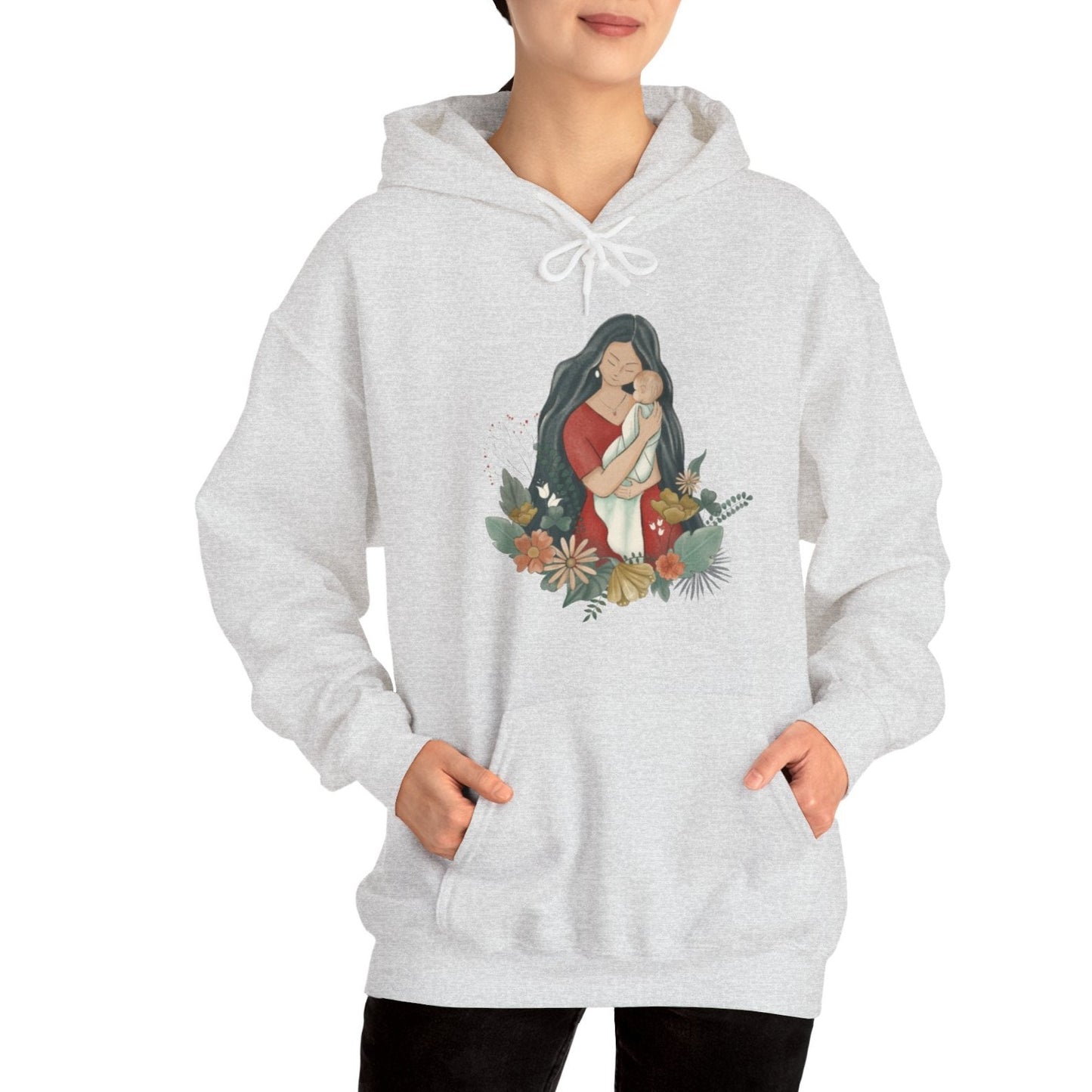 Unisex Heavy Blend™ Hooded Sweatshirt, Model "Mom"