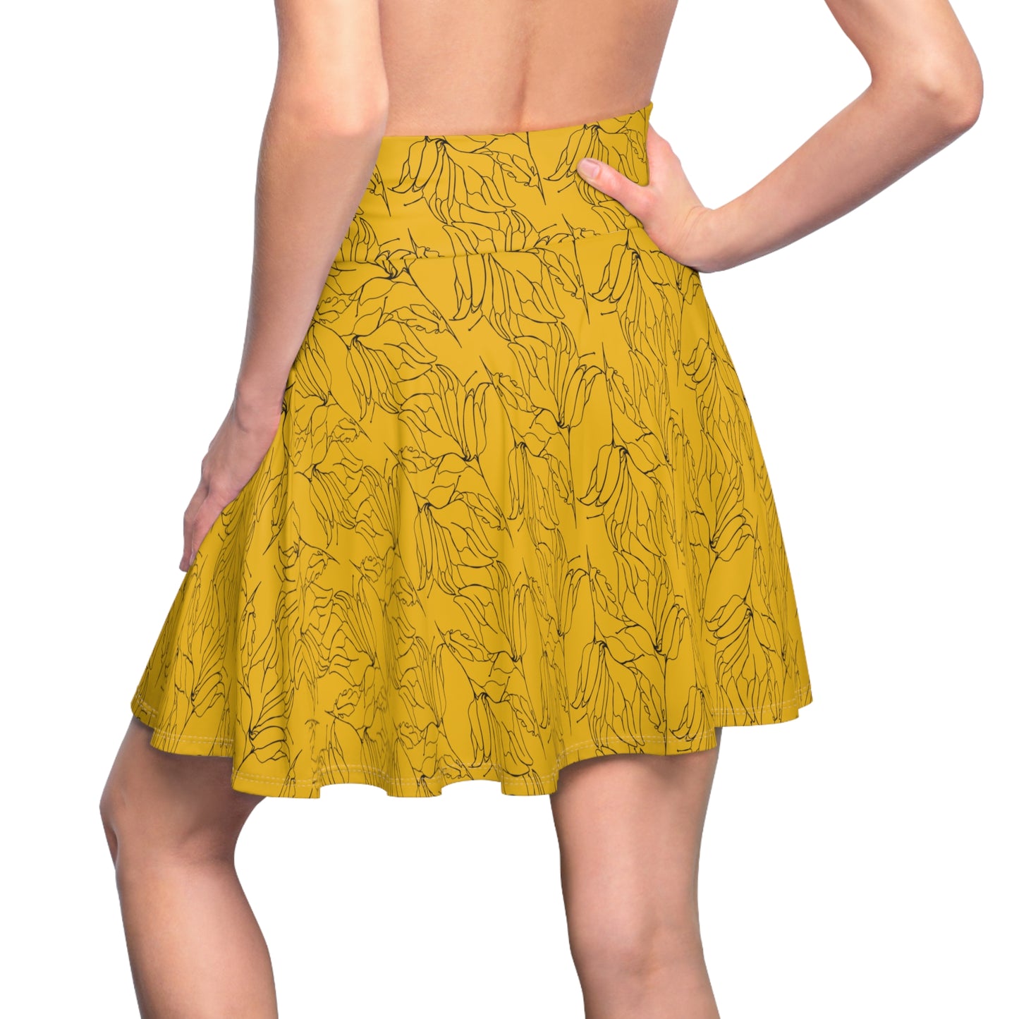 Women's Skater Skirt, MODEL B-P-9 YELLOW