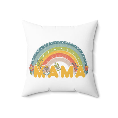 Spun Polyester Square Pillow, Model "Mom7"