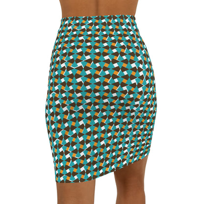 Women's Mid-Waist Pencil Skirt (AOP), Model B-P-14