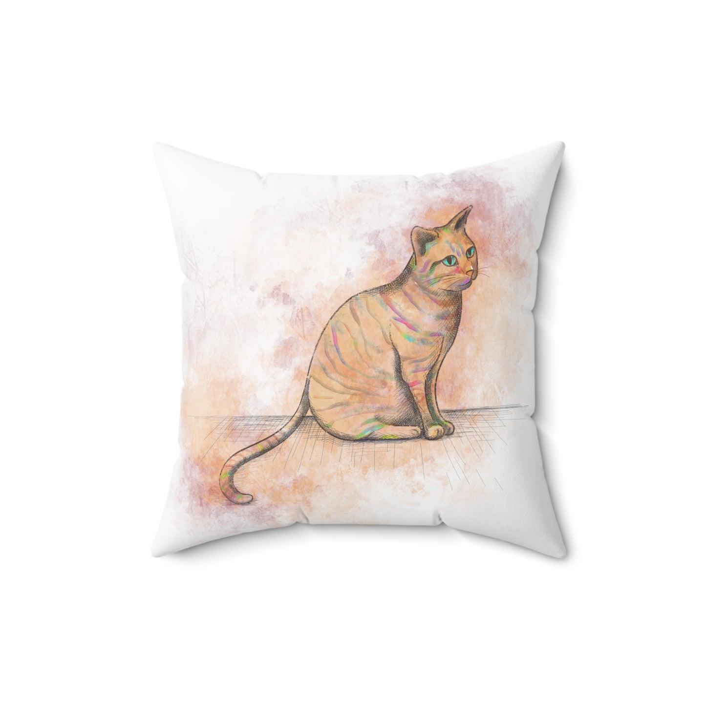 Spun Polyester Square Pillow, Model "Pishi"