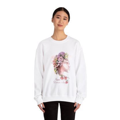 Floral Women's Day Sweatshirt, Unisex Crewneck, Spring Fashion, Gift for Her, Celebratory Apparel, Feminine Art