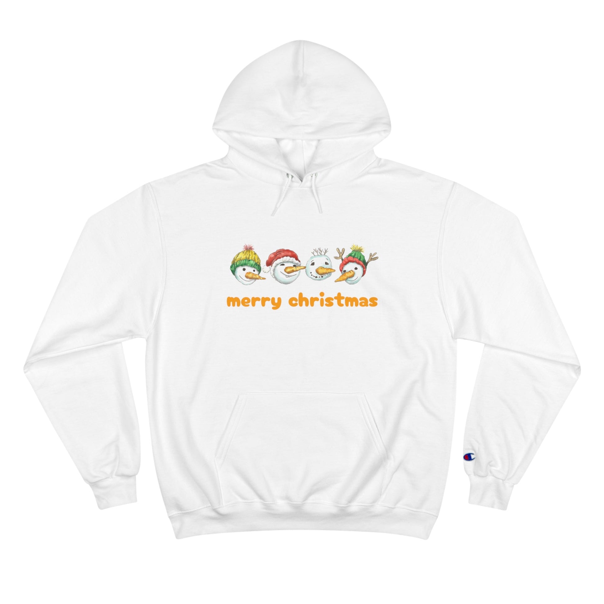 Merry Christmas snowman hoodie with festive design, perfect winter gift for men and women.