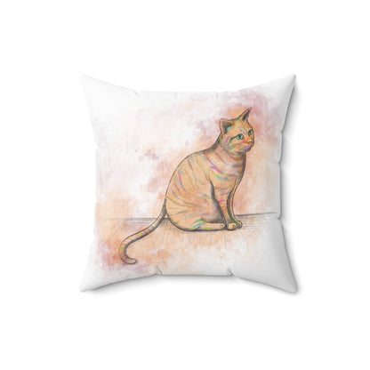 Spun Polyester Square Pillow, Model "Pishi"