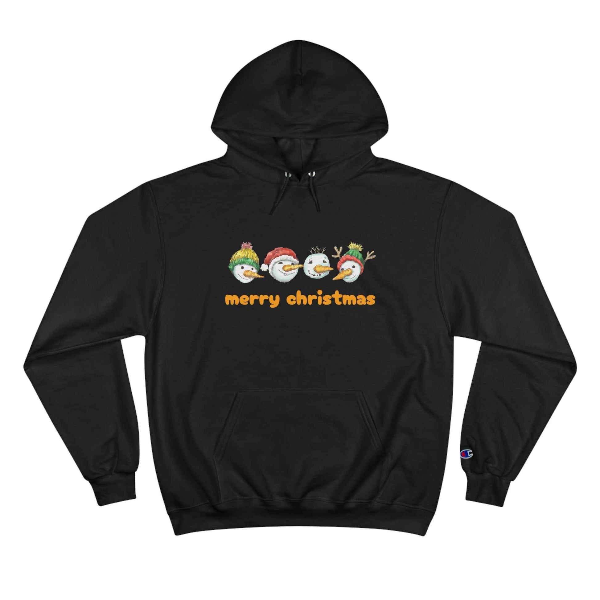 Funny Merry Christmas hoodie with cute snowman design, perfect winter gift for women and men.