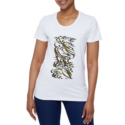 Organic Women's T-Shirt with Calligraphy Painting MODEL S-T-19