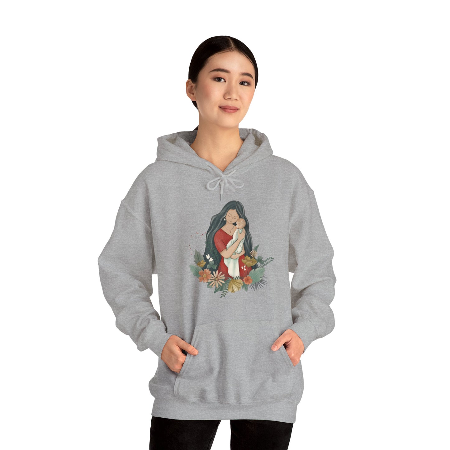 Unisex Heavy Blend™ Hooded Sweatshirt, Model "Mom"