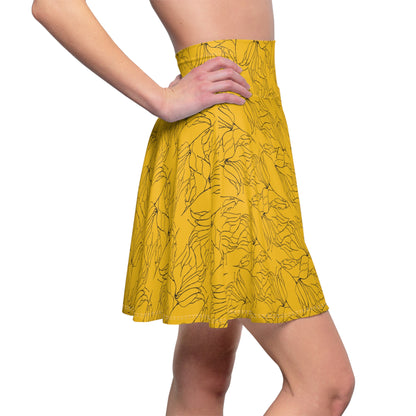 Women's Skater Skirt, MODEL B-P-9 YELLOW