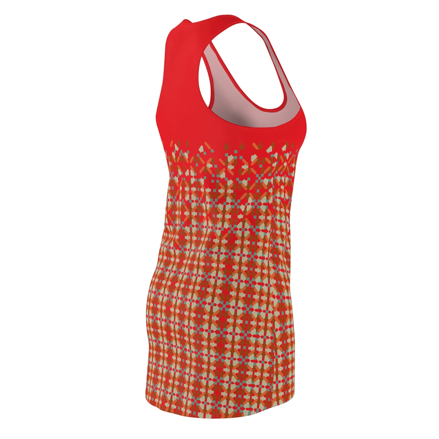 Women's Cut & Sew Racerback Dress (AOP), Model B-P-26 Red