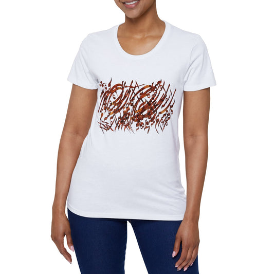 Organic Women's T-Shirt with Calligraphy Painting MODEL S-T-5