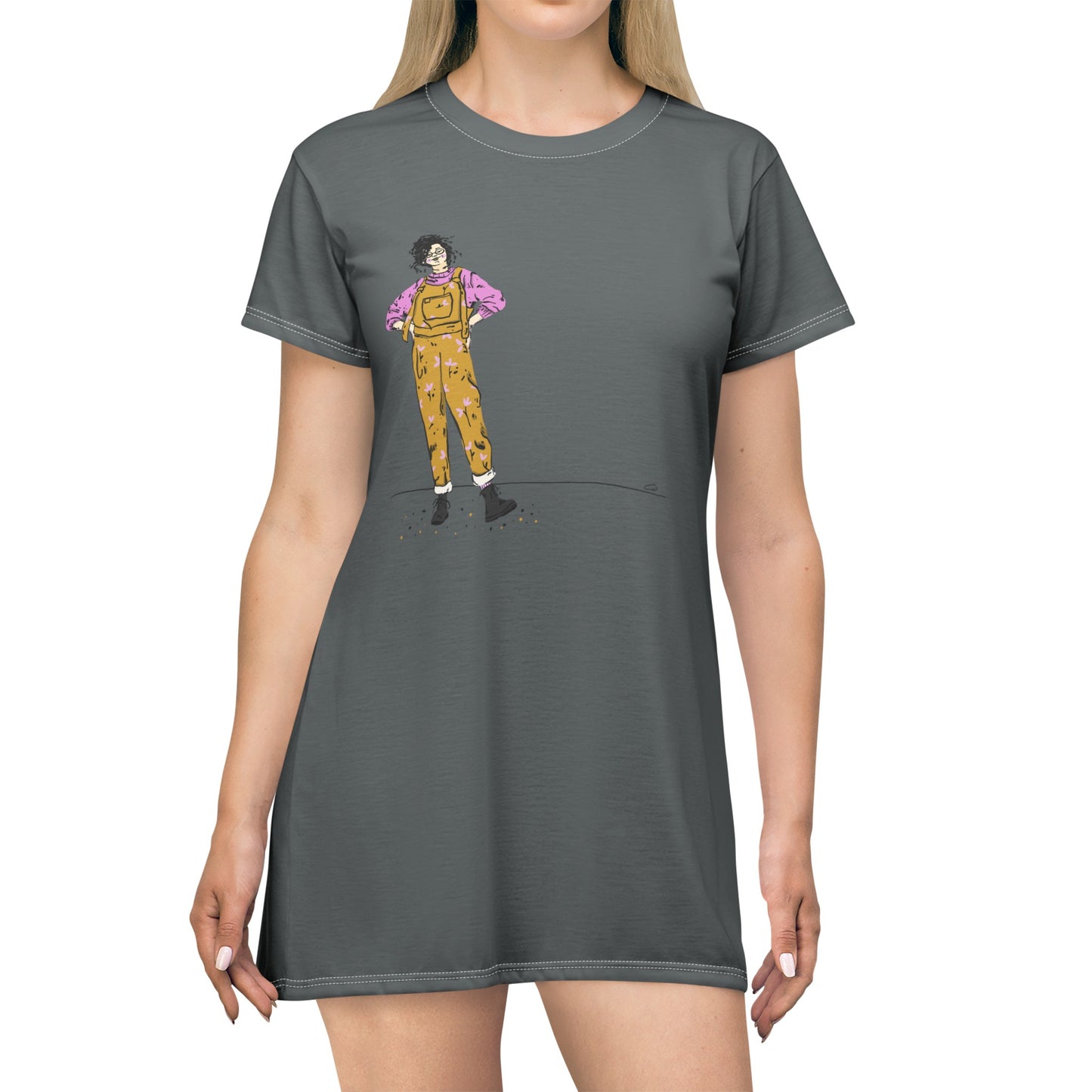 T-Shirt Dress (AOP), Model D-5